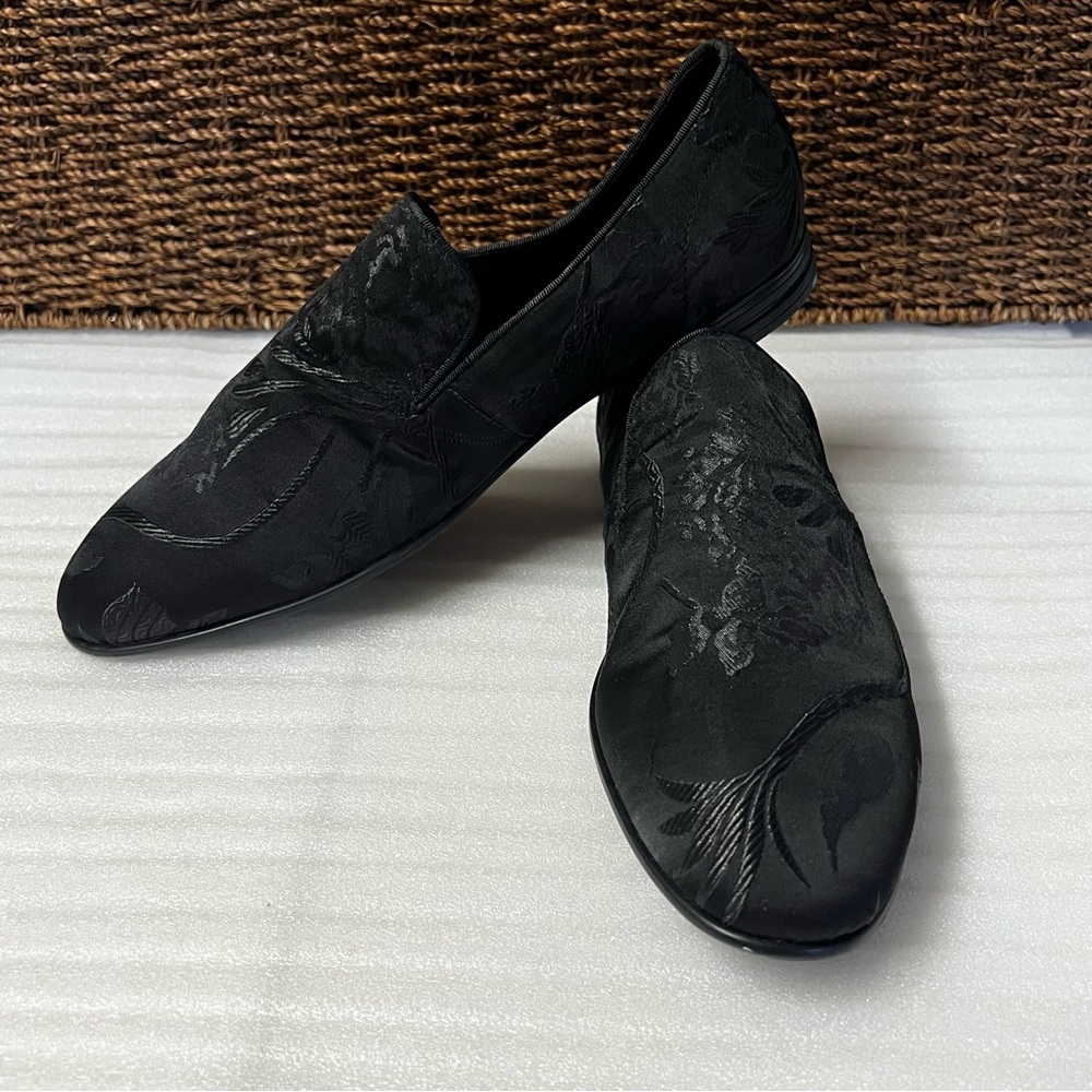 Aldo Men’s Goolsby Brocade Floral Black Textile Loafers Size 11 Dress Shoes